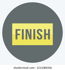 Finish Icon in trendy flat style isolated on soft blue background