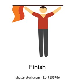 Finish icon vector isolated on white background for your web and mobile app design, Finish logo concept person