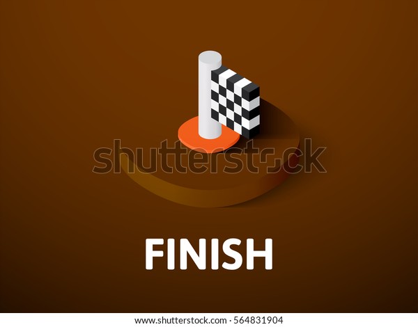 Finish icon, vector symbol in flat isometric\
style isolated on color\
background