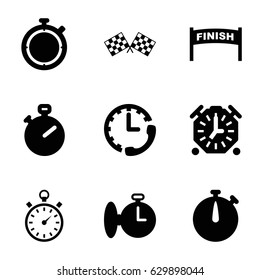 Finish icons set. set of 9 finish filled icons  