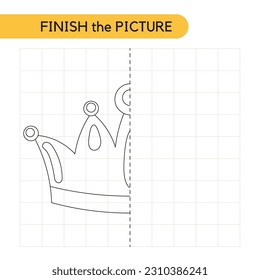 Finish the illustration the crown