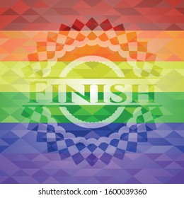 Finish lgbt colors emblem. Vector Illustration. Mosaic.