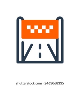 Finish Line of Bike Race Vector Icon Illustration