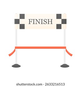 Finish line in cartoon style on white background isolated.
