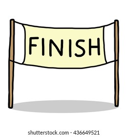 finish line / cartoon vector and illustration, hand drawn style, isolated on white background.