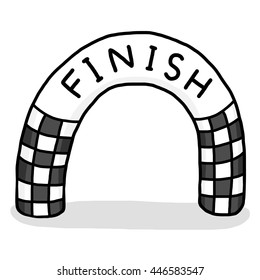 finish line / cartoon vector and illustration, hand drawn style, isolated on white background.
