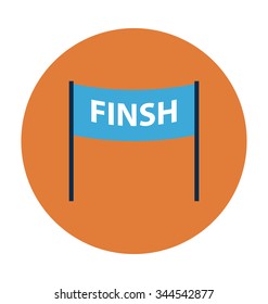 Finish Line Colored Vector Icon
