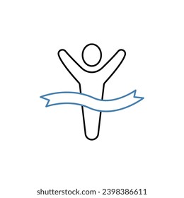 finish line concept line icon. Simple element illustration. finish line concept outline symbol design.