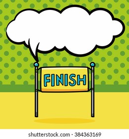 finish line doodle, speech bubble