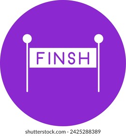 Finish Line Glyph Circle Style Icon
