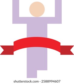 Finish Line Goal Icon Vector Flat Illustration