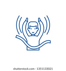 The finish line icon concept. The finish flat  vector symbol, sign, outline illustration.