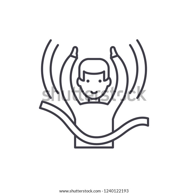The finish line icon concept. The finish\
vector linear illustration, symbol,\
sign