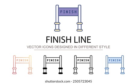 Finish Line icon design with white background stock illustration