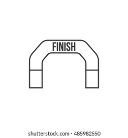 Finish line icon in thin outline style. Air tube inflatable