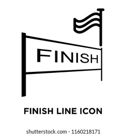 Finish line icon vector isolated on white background, Finish line transparent sign , linear symbol and stroke design elements in outline style