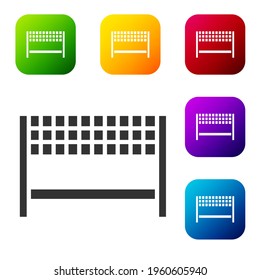 finish line icons isolated on white background. Symbol of finish line. Sport symbol or business concept. Set icons in color square buttons. Vector Illustration