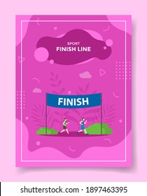 finish line for marathon concept for template of banners, flyer, books cover, magazine
