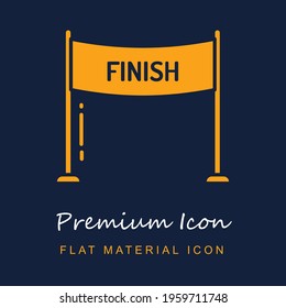 Finish Line premium material ui ux isolated vector icon in navy blue and orange colors