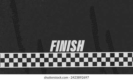 Finish line racing background top view,Textured asphalt with finishing line vector illustration.