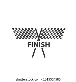 Finish line racing flags vector icon racing sports