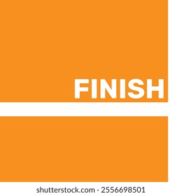 Finish line Ribbon in Running or Athlete Track. Vector Illustration Isolated on Orange Background.
