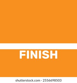 Finish line Ribbon in Running or Athlete Track. Vector Illustration Isolated on Orange Background.
