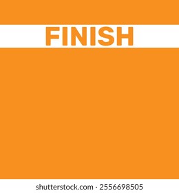 Finish line Ribbon in Running or Athlete Track. Vector Illustration Isolated on Orange Background.