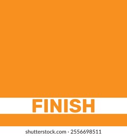 Finish line Ribbon in Running or Athlete Track. Vector Illustration Isolated on Orange Background.