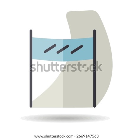 Finish line of ski slope vector isolated icon. Winter sign. Graph symbol for travel and tourism web site and apps design, logo, app, UI