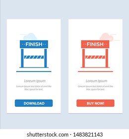Finish, Line, Sport, Game  Blue and Red Download and Buy Now web Widget Card Template