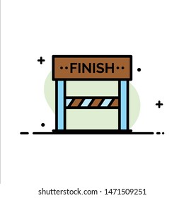 Finish, Line, Sport, Game  Business Flat Line Filled Icon Vector Banner Template