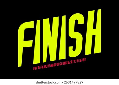 Finish line. Sport style font.