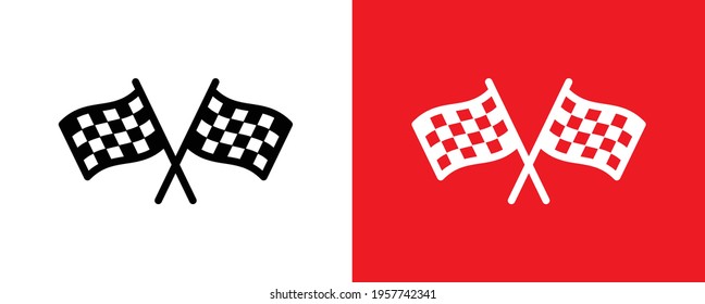 Finish line vector icon. Checkered flag for car racing illustration.