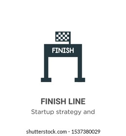 Finish line vector icon on white background. Flat vector finish line icon symbol sign from modern startup strategy and success collection for mobile concept and web apps design.
