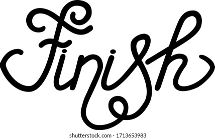 The finish. Nice word finish. End of competition. Sports inscription isolate vector