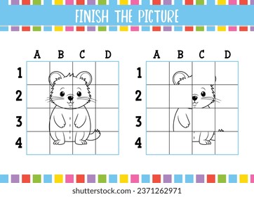 Finish the picture Coloring Book Pages Handwriting for Children