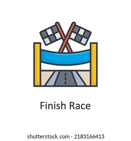 Finish Race vector filled outline Icon Design illustration. Miscellaneous Symbol on White background EPS 10 File