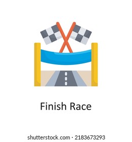 Finish Race vector flat Icon Design illustration. Miscellaneous Symbol on White background EPS 10 File