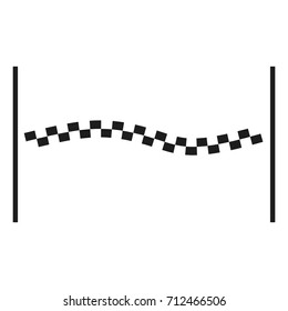 Finish Ribbon Vector black icon on white background.