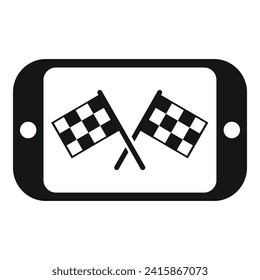 Terminar el icono de la aplicación del ejecutor vector simple. Entrenamiento deportivo. Bienestar de salud