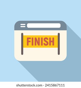 Finish runner web icon flat vector. Digital sport. Health city gym