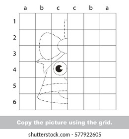 Finish the simmetry picture using grid sells  vector kid educational game for preschool kids  the drawing tutorial and easy game level for half Bell