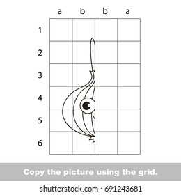 Finish the simmetry picture using grid sells, vector kid educational game for preschool kids, the drawing tutorial with easy gaming level for half of Funny Onion