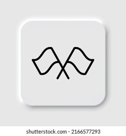 Finish simple icon vector. Flat design. Neumorphism design.ai