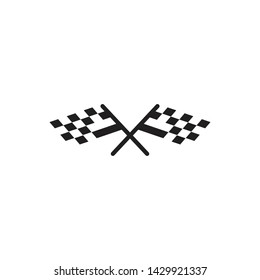 Finish and start flag banner logo icon vector template design
