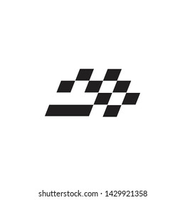 Finish and start flag banner logo icon vector template design
