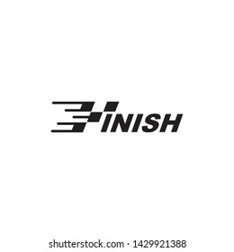 Finish and start flag banner logo icon vector template design