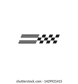Finish and start flag banner logo icon vector template design