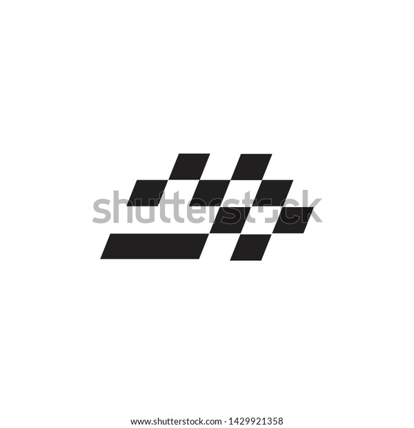 Finish and start flag banner logo icon vector
template design